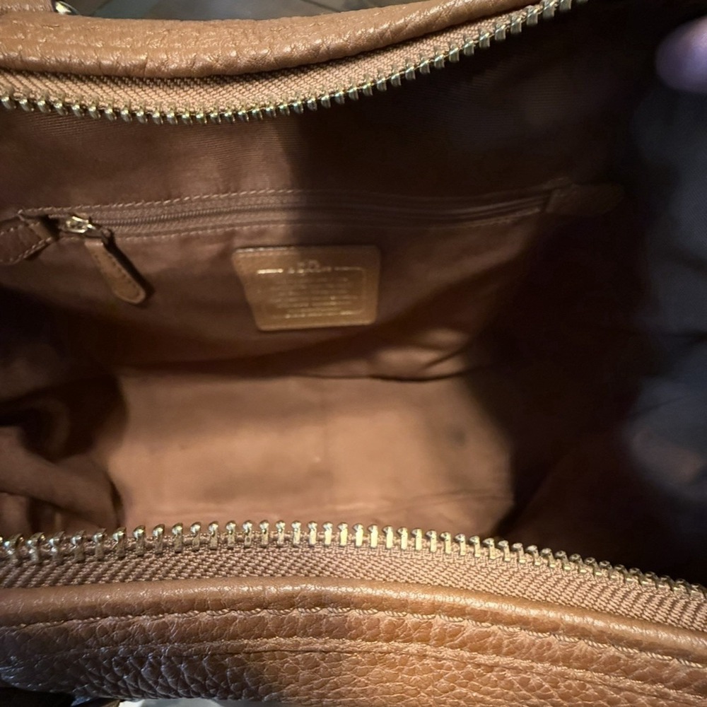 Coach Central Satchel F55662 Saddle Brown Pebbled Leather 14x9x5" Bag $395 MSRP! - Picture 11 of 16